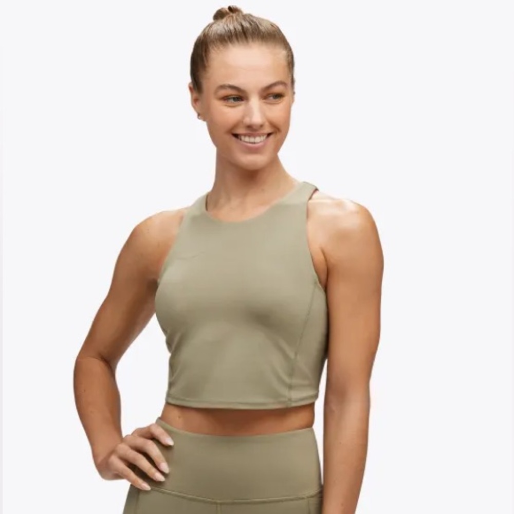 NWT Hoka Elaro Crop Bra in Olive Haze